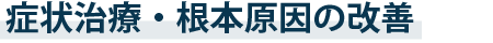 症状施術・根本原因の改善